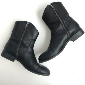 Frye Black Ankle Boots with Zipper